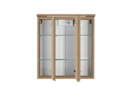 Spiegelschrank Bobbi 60cm Modell 1 3 Türen und LED-Beleuchtung - Eiche
