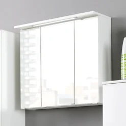 Spiegelschrank Bobbi 70cm Modell 1 3 Türen und LED-Beleuchtung - weiß