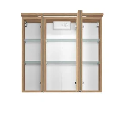 Spiegelschrank Bobbi 70cm Modell 1 3 Türen und led Licht - Eiche