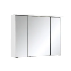 Spiegelschrank Bobbi 80cm Modell 1 3 Türen und LED-Beleuchtung - weiß