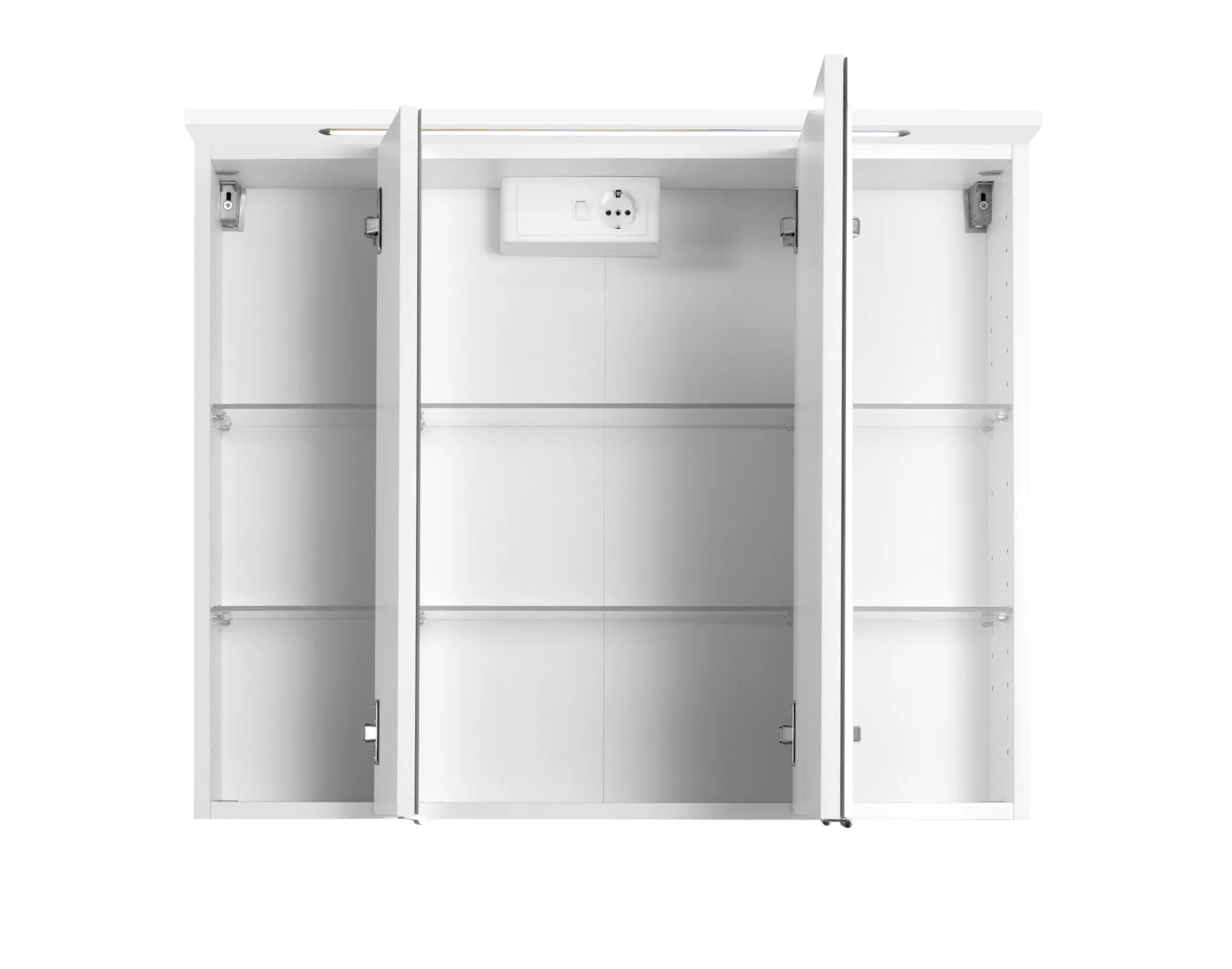 Spiegelschrank Bobbi 80cm Modell 1 3 Türen und LED-Beleuchtung - weiß