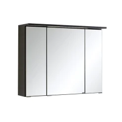 Spiegelschrank Bobbi 80cm Modell 1 3 Türen und LED-Beleuchtung - graphit