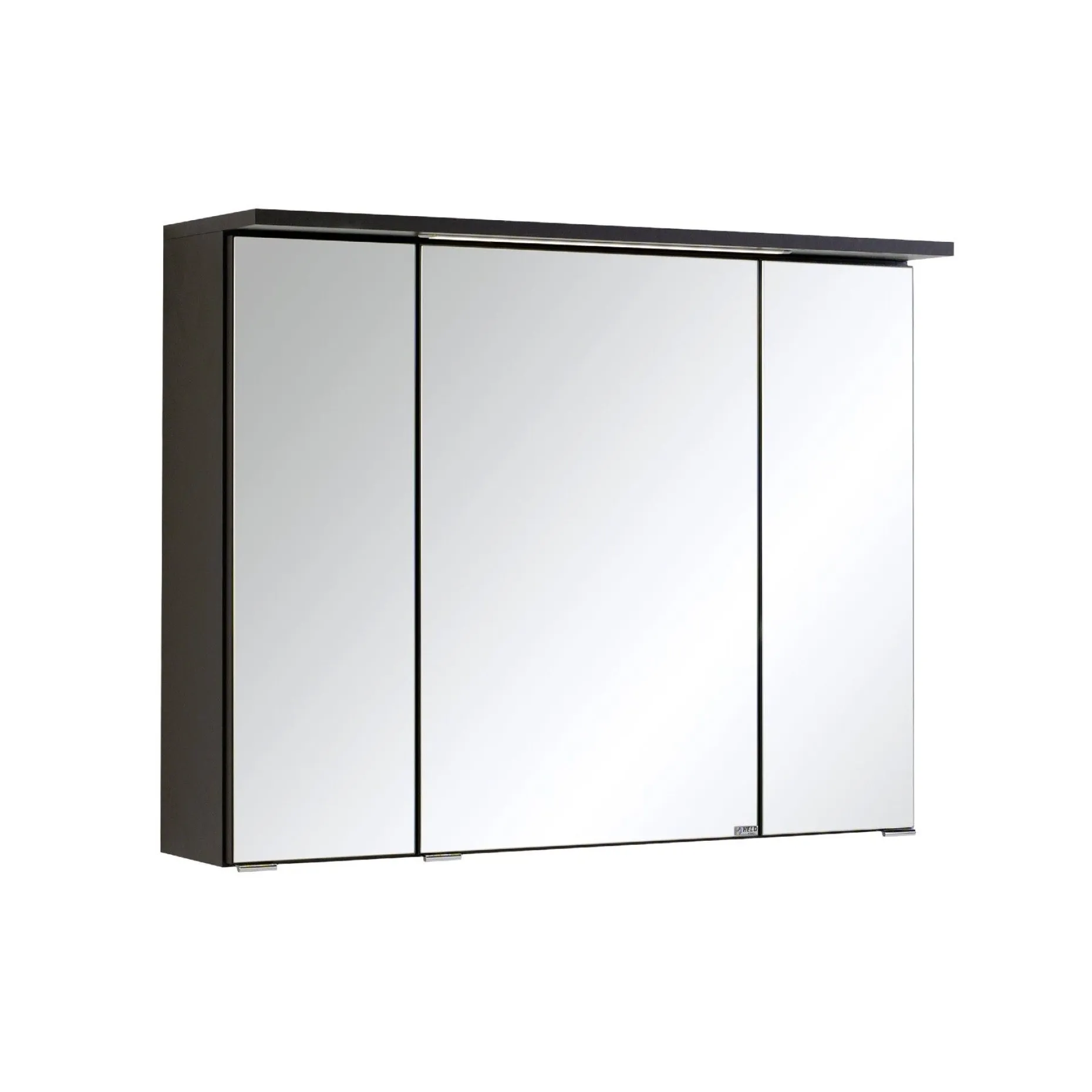 Spiegelschrank Bobbi 80cm Modell 1 3 Türen und LED-Beleuchtung - graphit