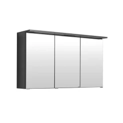 Spiegelschrank Bobbi 120cm Modell 1 3 Türen und LED-Beleuchtung - graphit