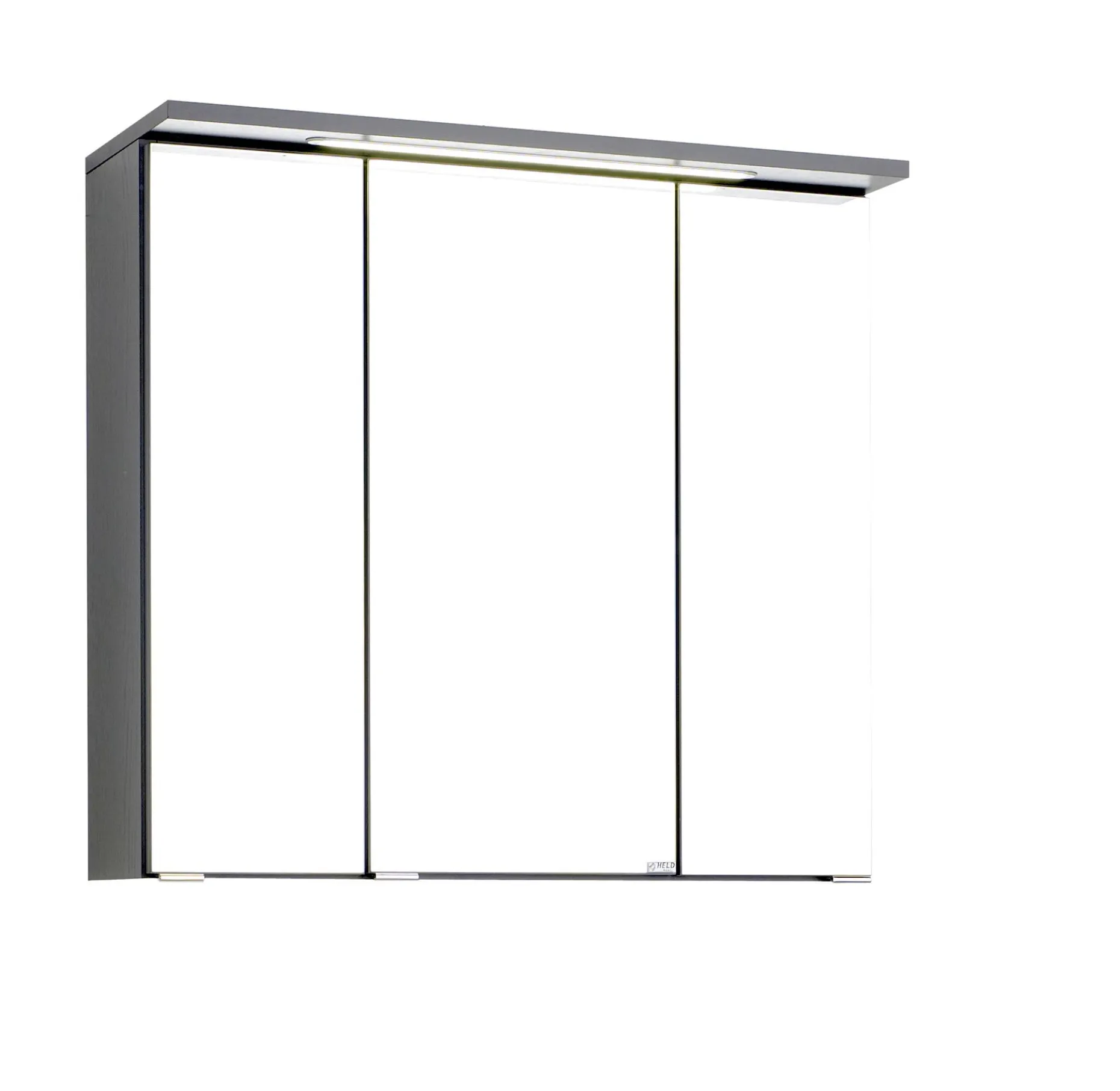 Spiegelschrank Bobbi 70cm modell 1 3 türen und led beleuchtung - graphit