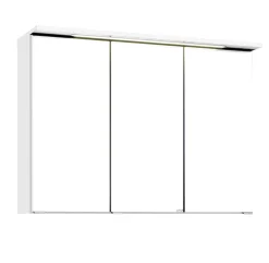 Spiegelschrank Bobbi 90cm Modell 1 3 Türen und LED-Beleuchtung - weiß