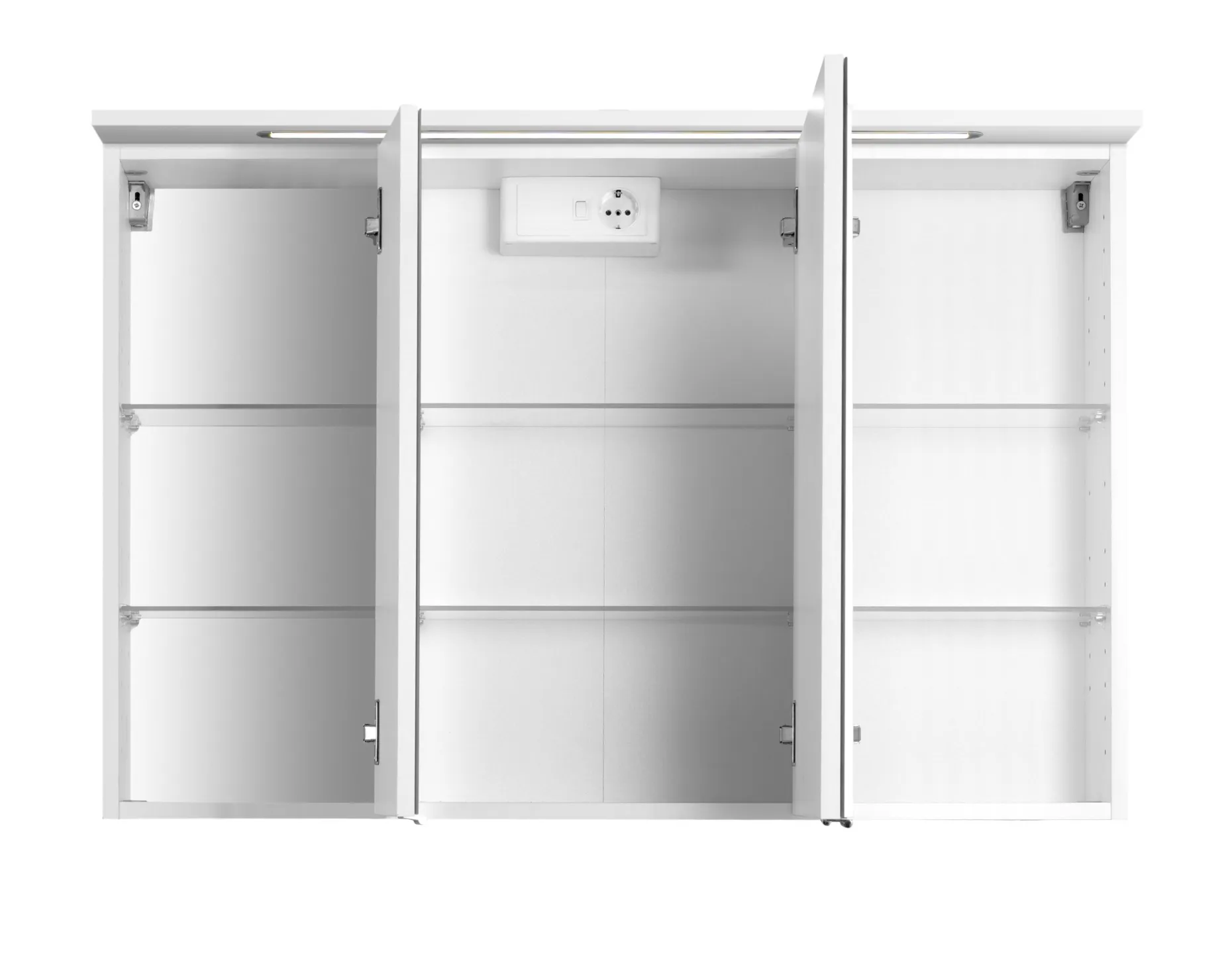 Spiegelschrank Bobbi 100cm Modell 1 3 Türen und LED-Beleuchtung - weiß