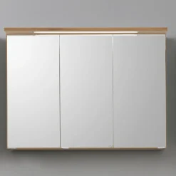 Spiegelschrank Bobbi 100cm Modell 1 3 Türen und led Licht - Eiche