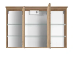 Spiegelschrank Bobbi 100cm Modell 1 3 Türen und led Licht - Eiche
