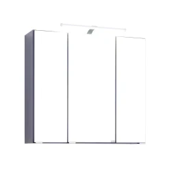 Spiegelschrank Bobbi 70cm Modell 2 3 Türen und led Beleuchtung - graphit