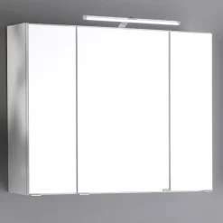 Spiegelschrank Bobbi 80cm Modell 2 3 Türen und led Beleuchtung - weiß