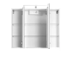 Spiegelschrank Bobbi 80cm Modell 2 3 Türen und led Beleuchtung - weiß