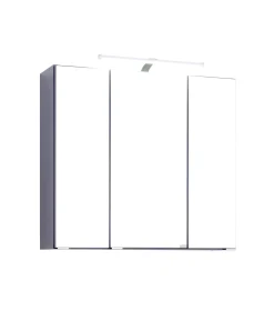Spiegelschrank Bobbi 80cm Modell 2 3 Türen und led Beleuchtung - graphit