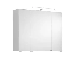 Spiegelschrank Bobbi 90cm Modell 2 3 Türen und led Beleuchtung - weiß