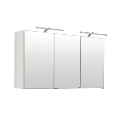 Spiegelschrank Bobbi 120cm Modell 2 3 Türen und led Beleuchtung - weiß
