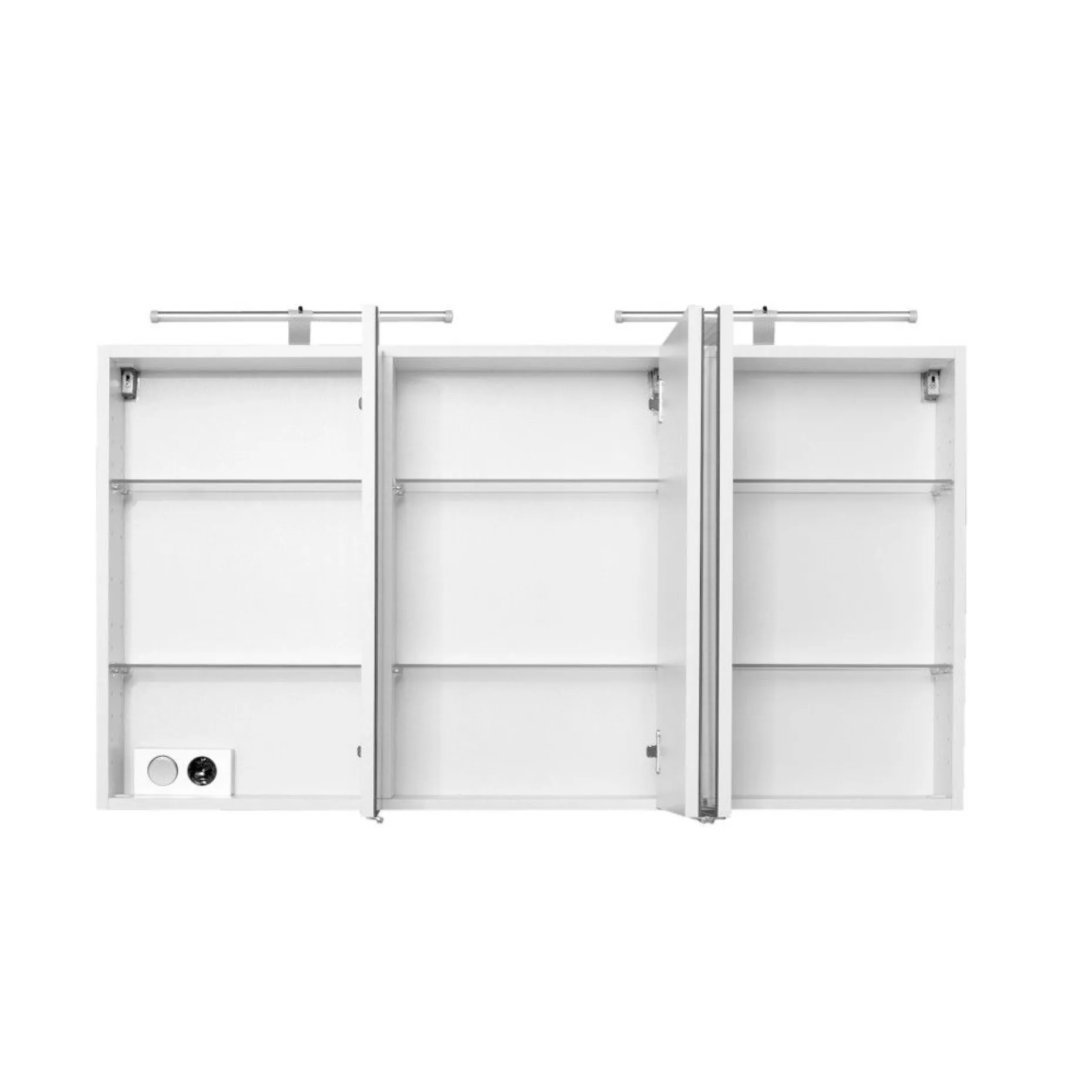 Spiegelschrank Bobbi 120cm Modell 2 3 Türen und led Beleuchtung - weiß