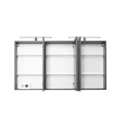 Spiegelschrank Bobbi 120cm Modell 2 3 Türen und led Beleuchtung - graphit