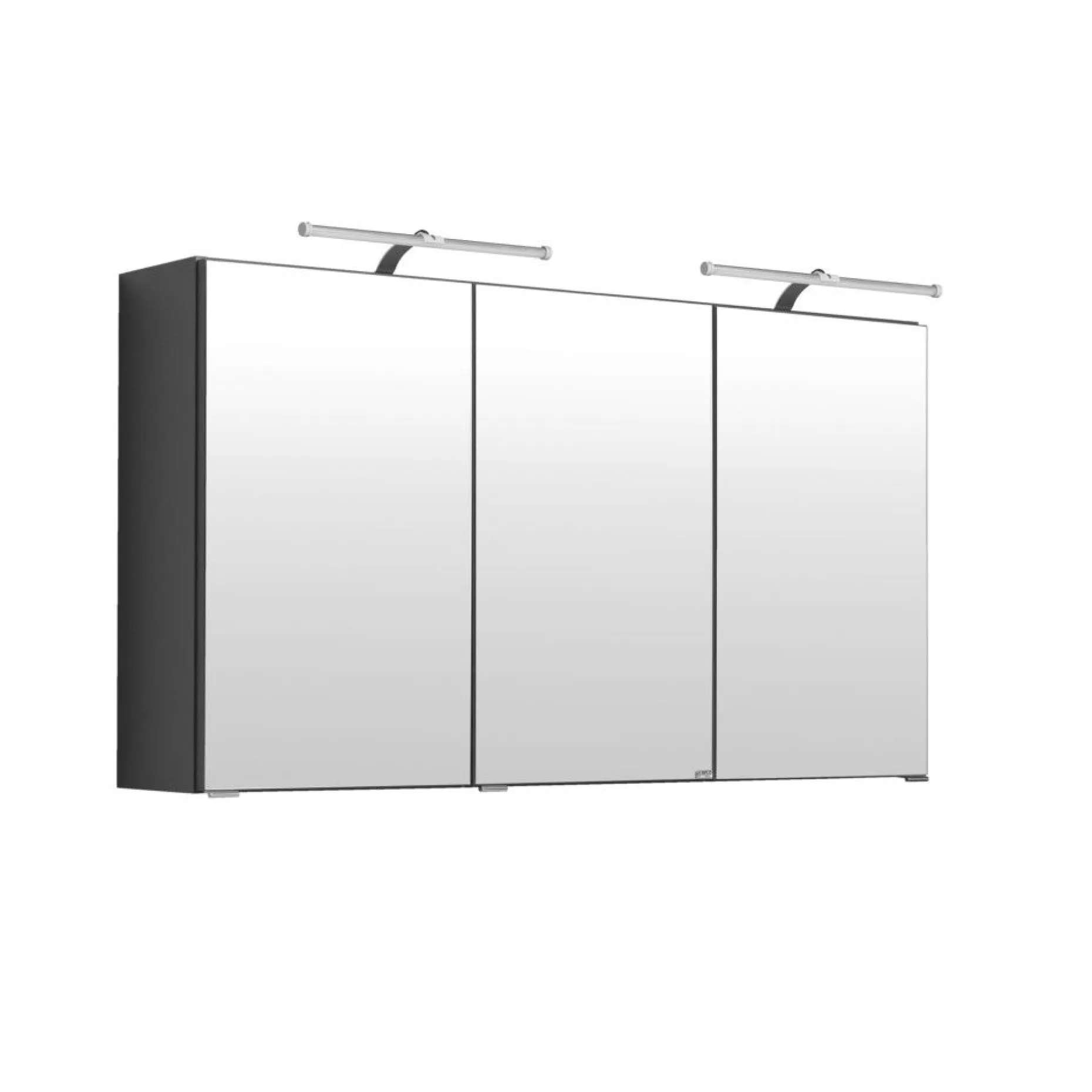 Spiegelschrank Bobbi 120cm Modell 2 3 Türen und led Beleuchtung - graphit