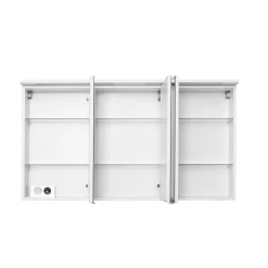 Spiegelschrank Bobbi 120cm Modell 1 3 Türen und LED-Beleuchtung - weiß