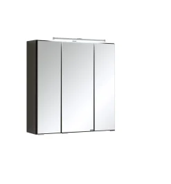 Spiegelschrank Bobbi 60cm Modell 2 3 Türen und led Beleuchtung - graphit