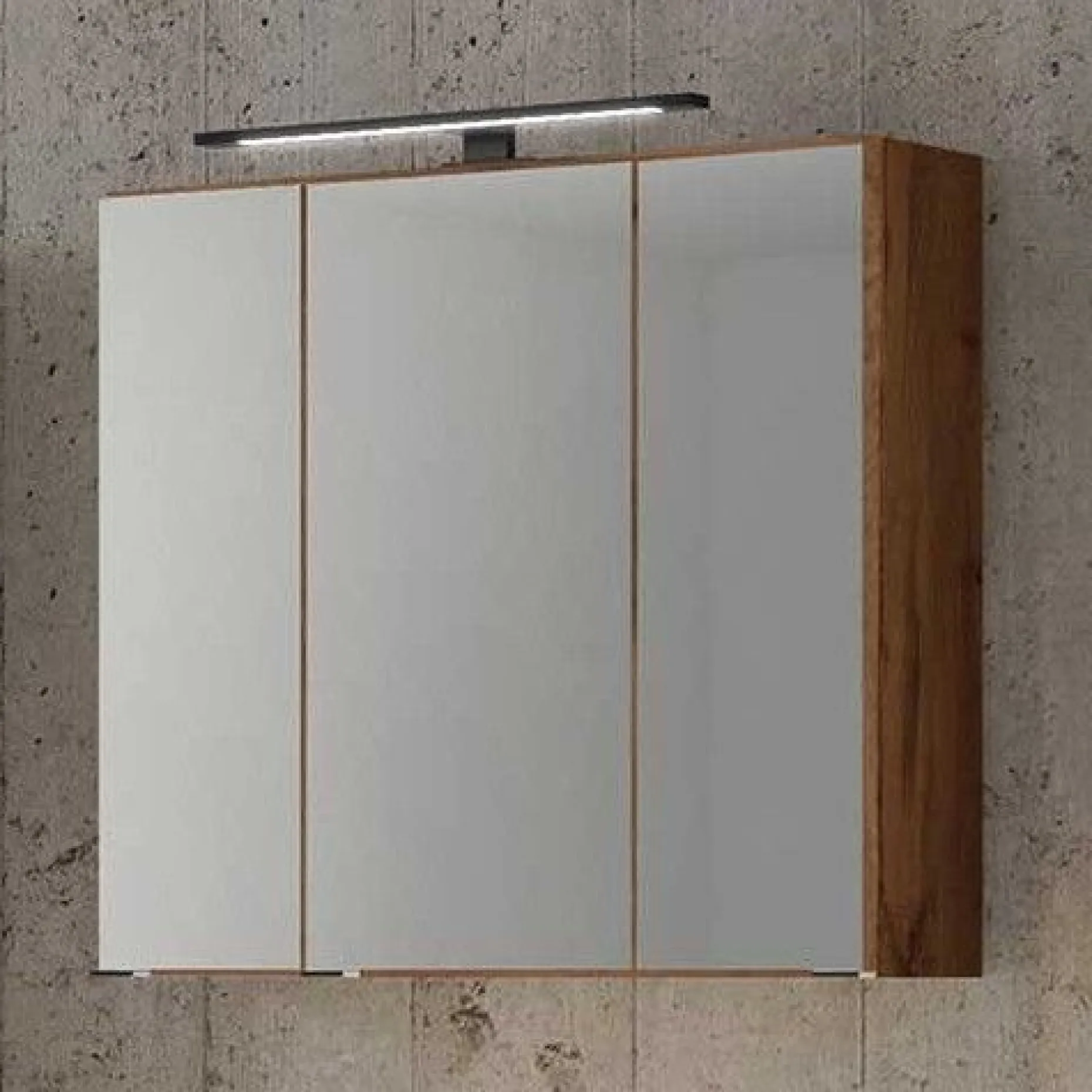 Spiegelschrank Dusan 70cm mit 3 Türen - Eiche wotan