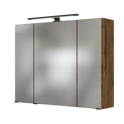 Spiegelschrank Dusan 80cm mit 3 Türen - Eiche wotan