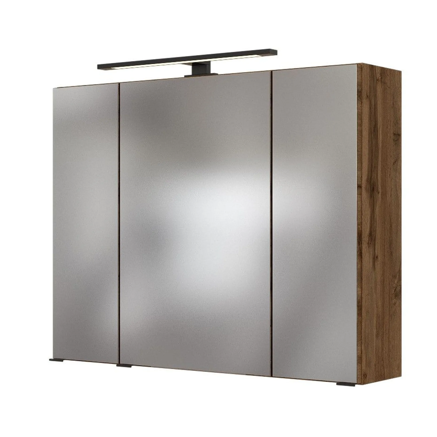 Spiegelschrank Dusan 80cm mit 3 Türen - Eiche wotan