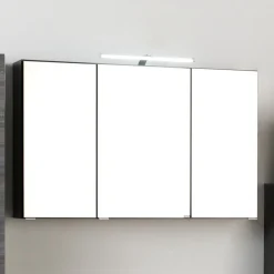 Spiegelschrank Florent 120cm mit 3 Türen und LED-Beleuchtung - graphit