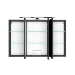 Spiegelschrank Florent 120cm mit 3 Türen und LED-Beleuchtung - graphit