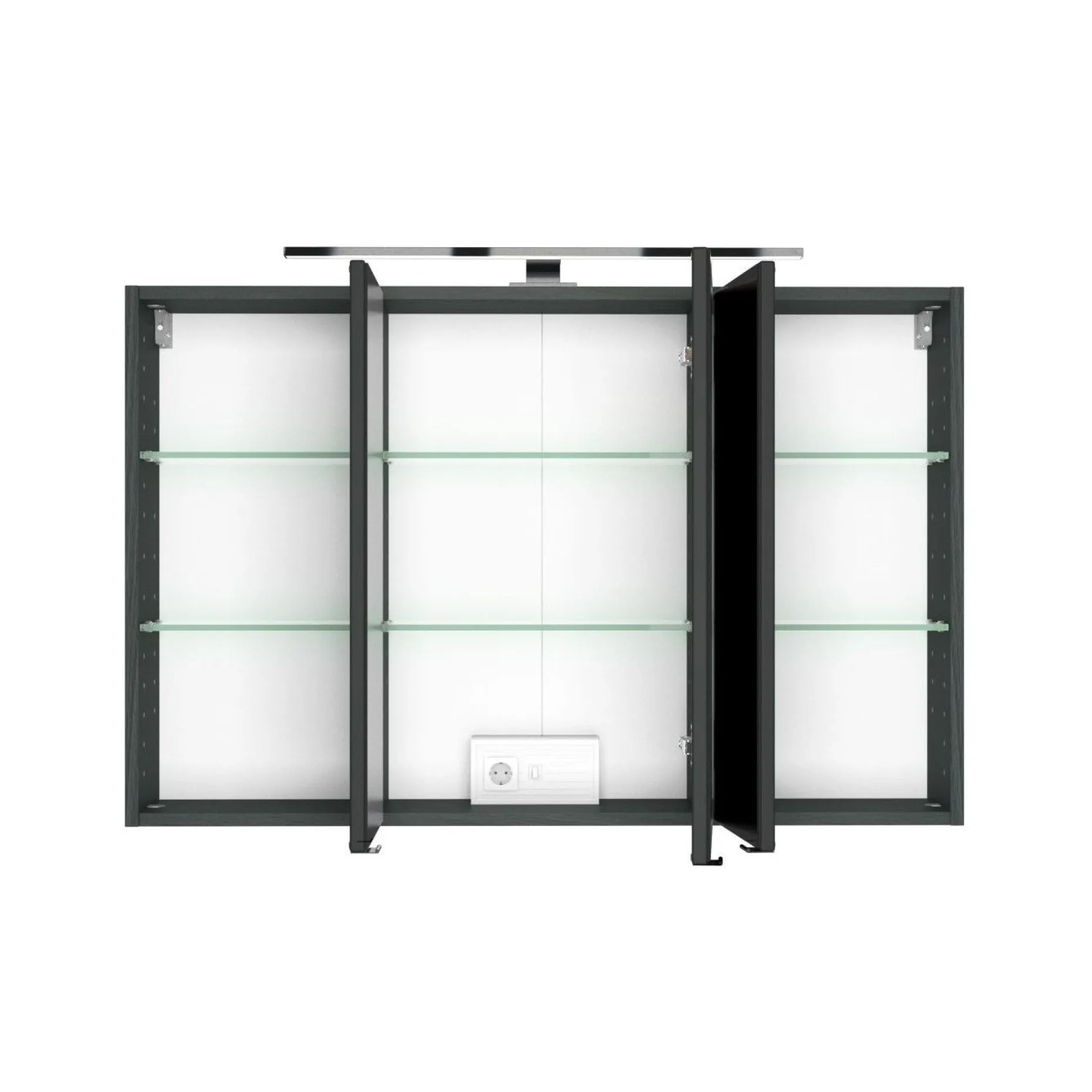 Spiegelschrank Florent 120cm mit 3 Türen und LED-Beleuchtung - graphit