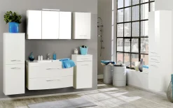 Spiegelschrank Florent 120cm mit 3 Türen und LED-Beleuchtung - weiß