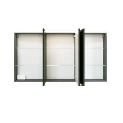 Spiegelschrank Florent gebogen 100cm mit 3 Türen und LED-Lichtleiste - graphit