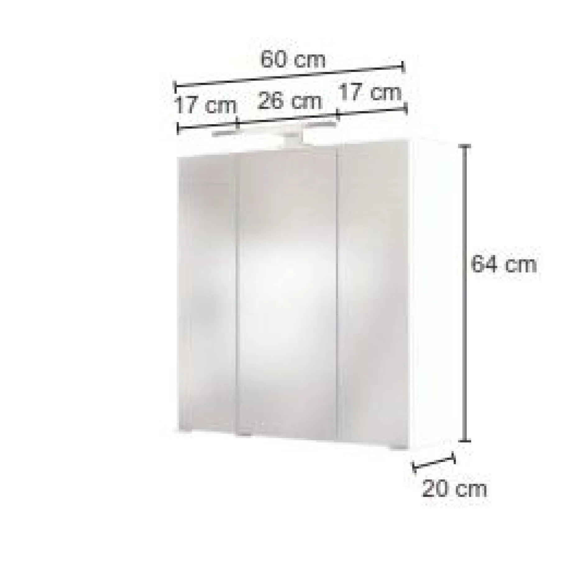 Spiegelschrank Hansen 60cm 3 Türen - weiß