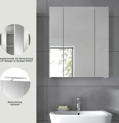 Spiegelschrank Ice Linus Xonox - Weiß - 60x70x18 cm