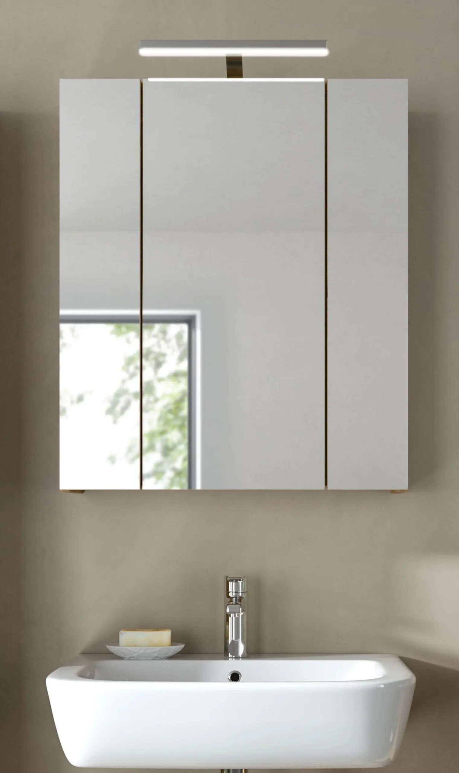 Spiegelschrank Ice Xonox Artisan Oak 60x70x18 cm mit Beleuchtung