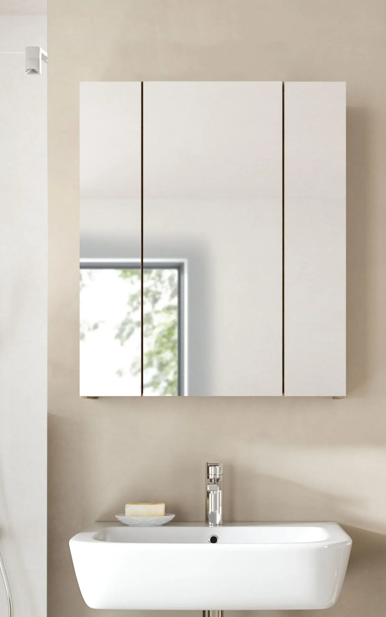 Spiegelschrank Ice Xonox - matt schwarz/Nox Eiche - 60x70x18 cm