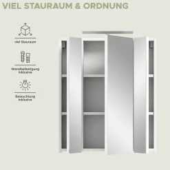 Spiegelschrank Ice Xonox mit LED-Beleuchtung - 60x55x46 cm - Weiß hochglänzend