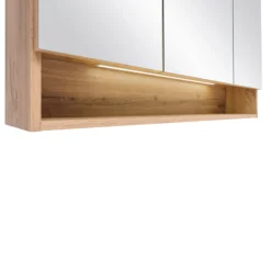 Spiegelschrank Karan 60cm 3 Türen mit Beleuchtung - Eiche