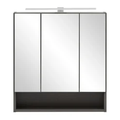 Spiegelschrank Karan 60cm 3 Türen mit Beleuchtung - anthrazit