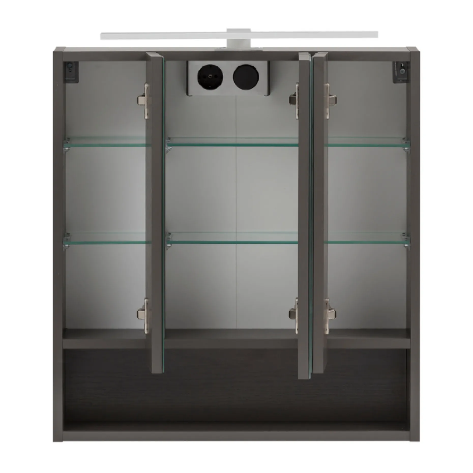 Spiegelschrank Karan 60cm 3 Türen mit Beleuchtung - anthrazit