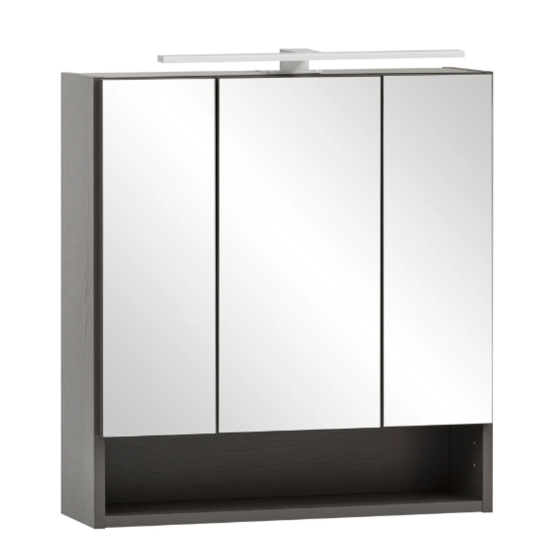 Spiegelschrank Karan 60cm 3 Türen mit Beleuchtung - anthrazit