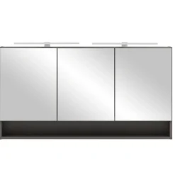 Spiegelschrank Karan 120cm 3 Türen mit Beleuchtung - anthrazit