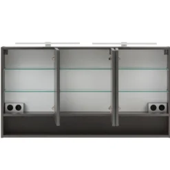 Spiegelschrank Karan 120cm 3 Türen mit Beleuchtung - anthrazit