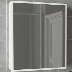 Spiegelschrank Kayla - 60x17x77cm - 2 Türen - weiß