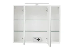 Spiegelschrank Kornel 80cm 3 Türen und LED-Beleuchtung - weiß