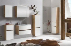 Spiegelschrank Kornel/Luna 80cm 3 Türen und LED-Beleuchtung - Eiche