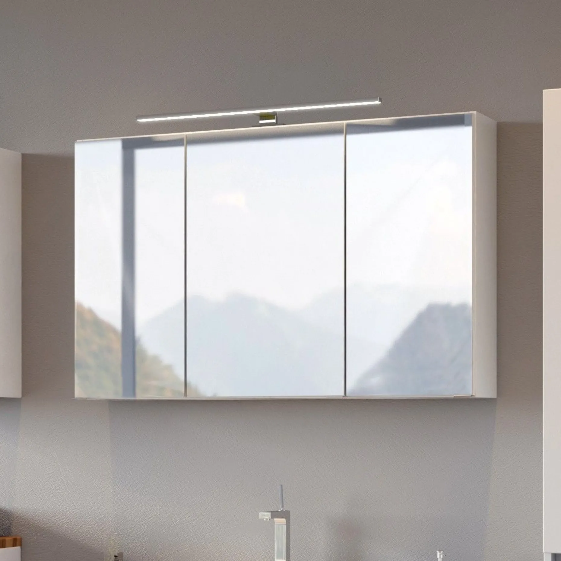 Spiegelschrank Pisca 100cm 3 Türen - weiß