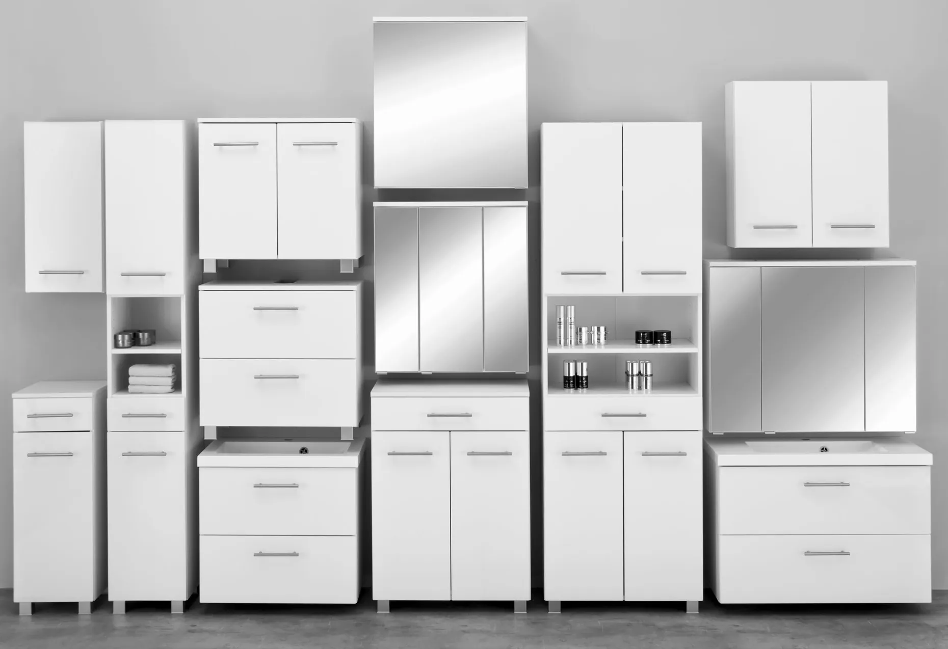 Spiegelschrank Pollet 60cm 3 Türen - weiß