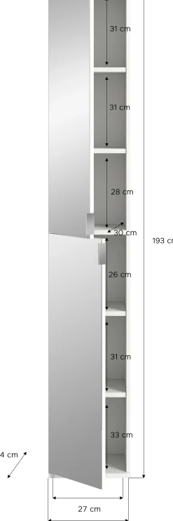 Spiegelschrank Projekt X Emob - Artisan Oak - 30x193x34 cm - Spiegelglas