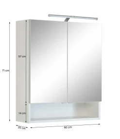 Spiegelschrank Ricca 60cm 2 Türen - weiß